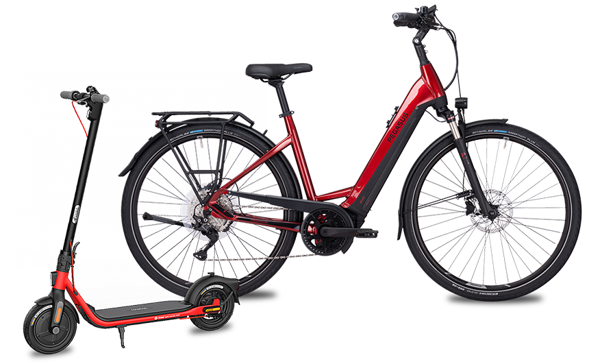 1x E-Bike und 2x E-Scooter